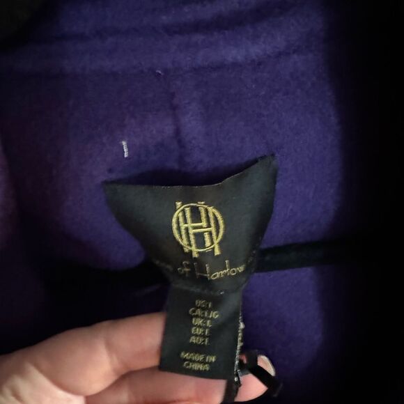 House of Harlow 1960 Cropped Purple Peacoat Button Down Jacket NWT Size L - Picture 5 of 6